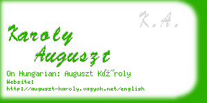 karoly auguszt business card